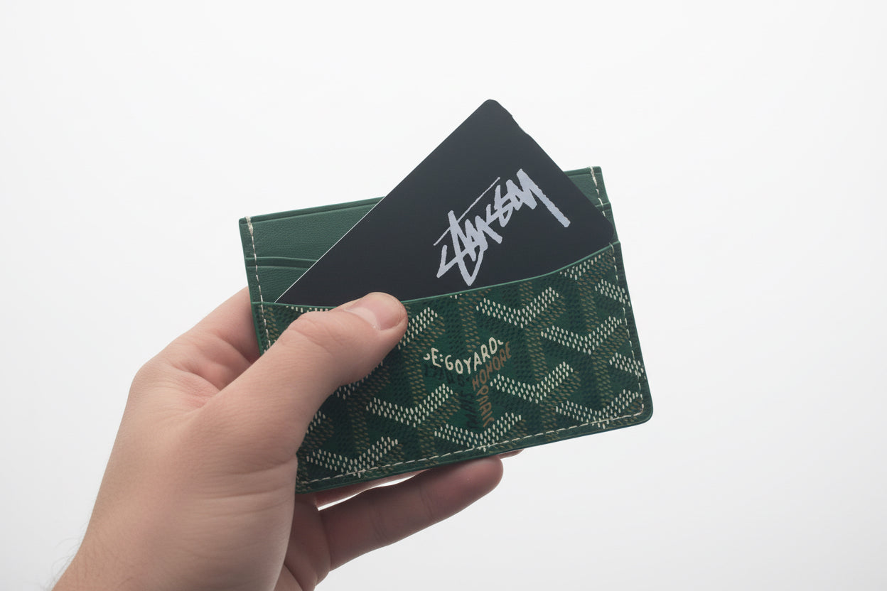 black Stussy card cover